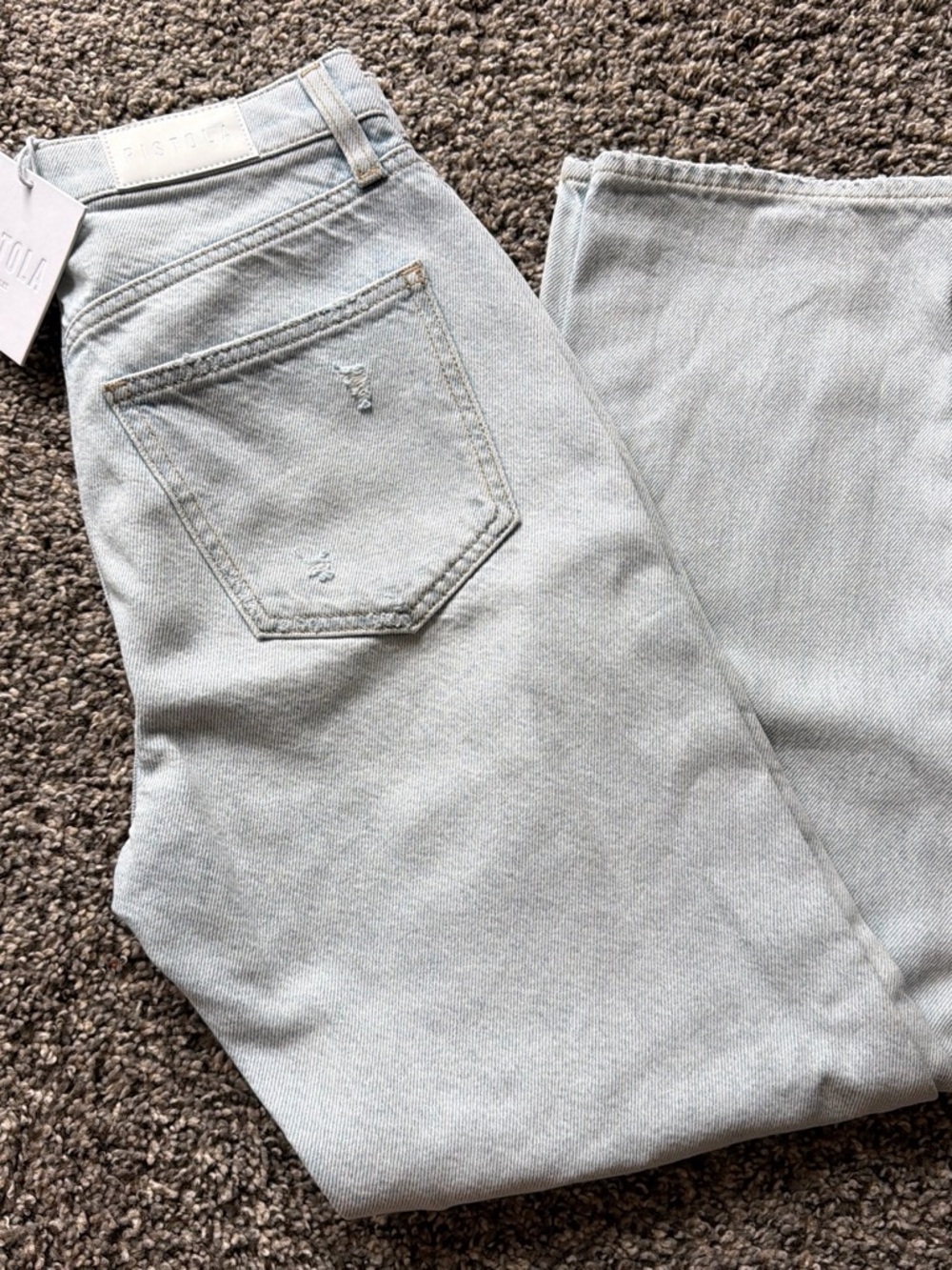 pistola Light Wash Straight Leg Jeans